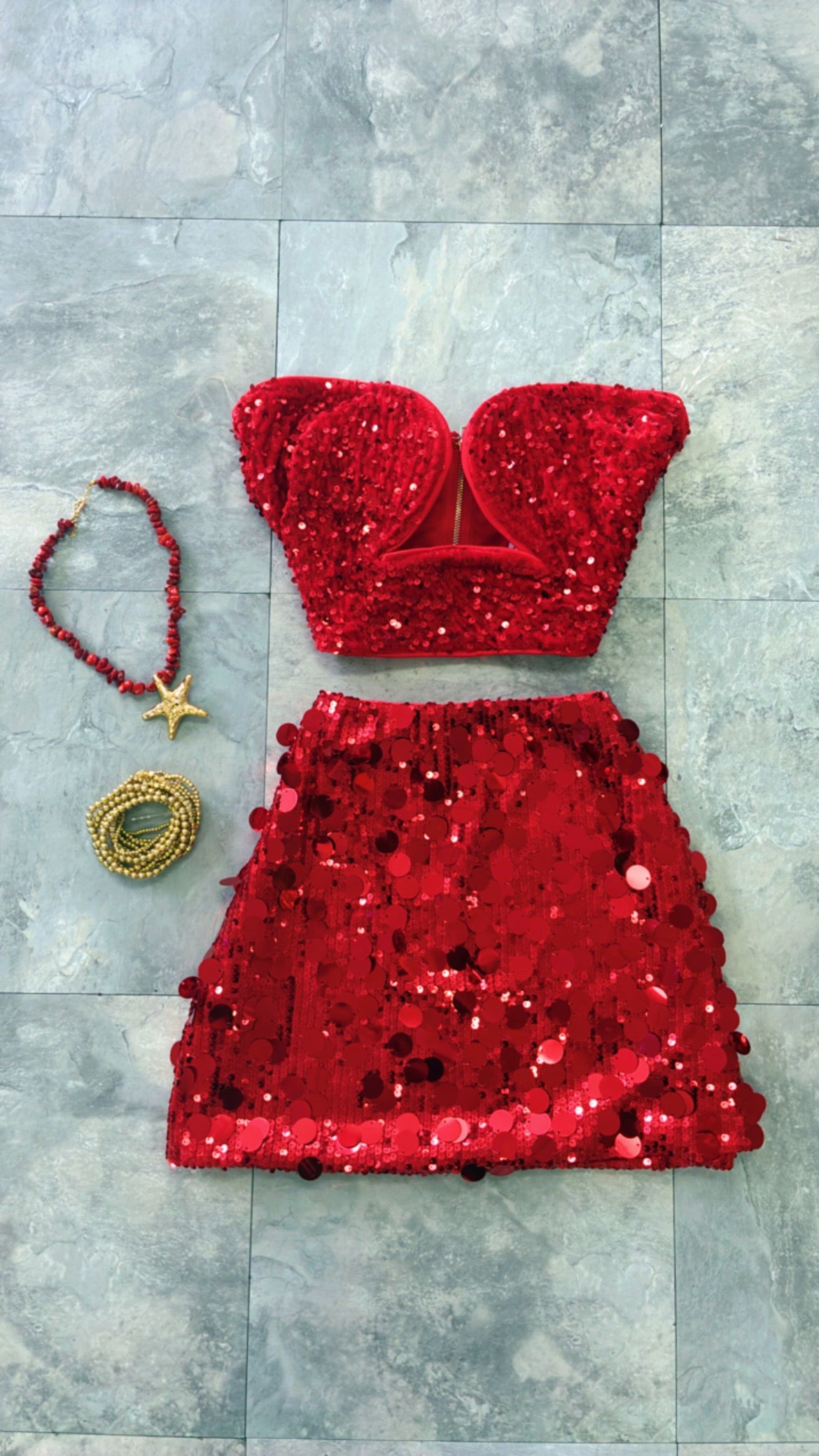 Sequins Bustier Crop Top