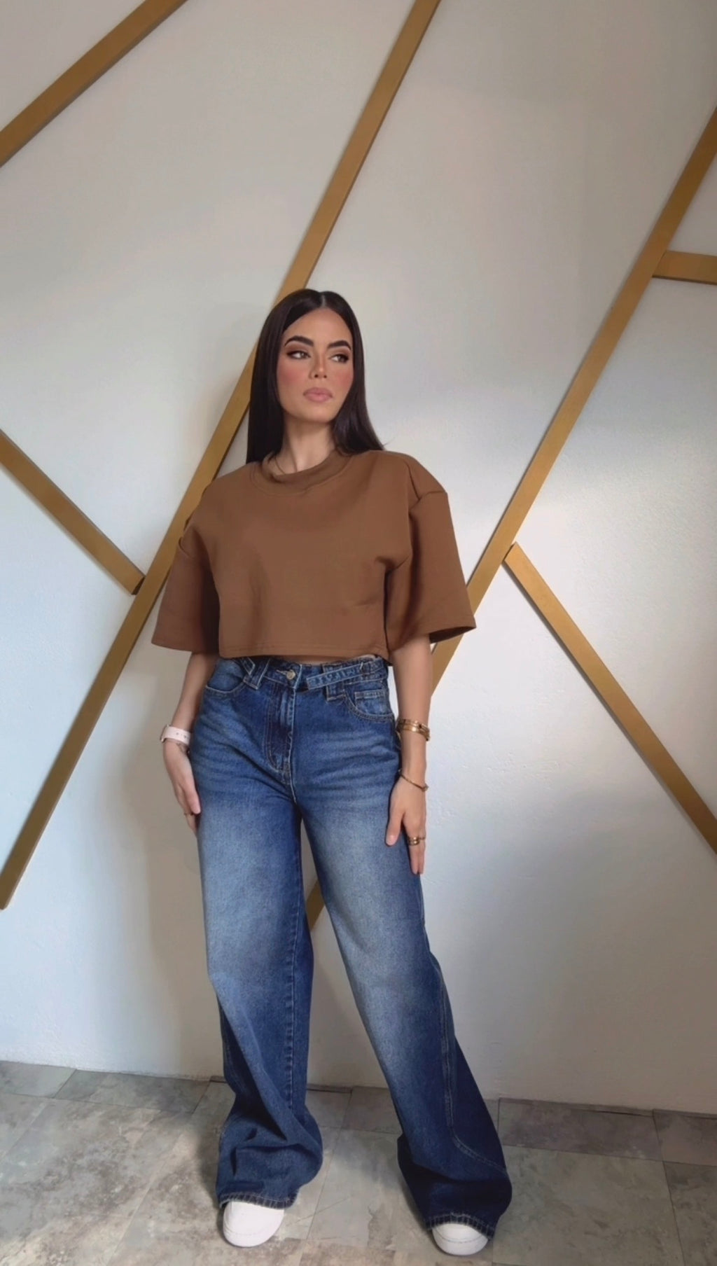 Brown Crop Top Tshirt