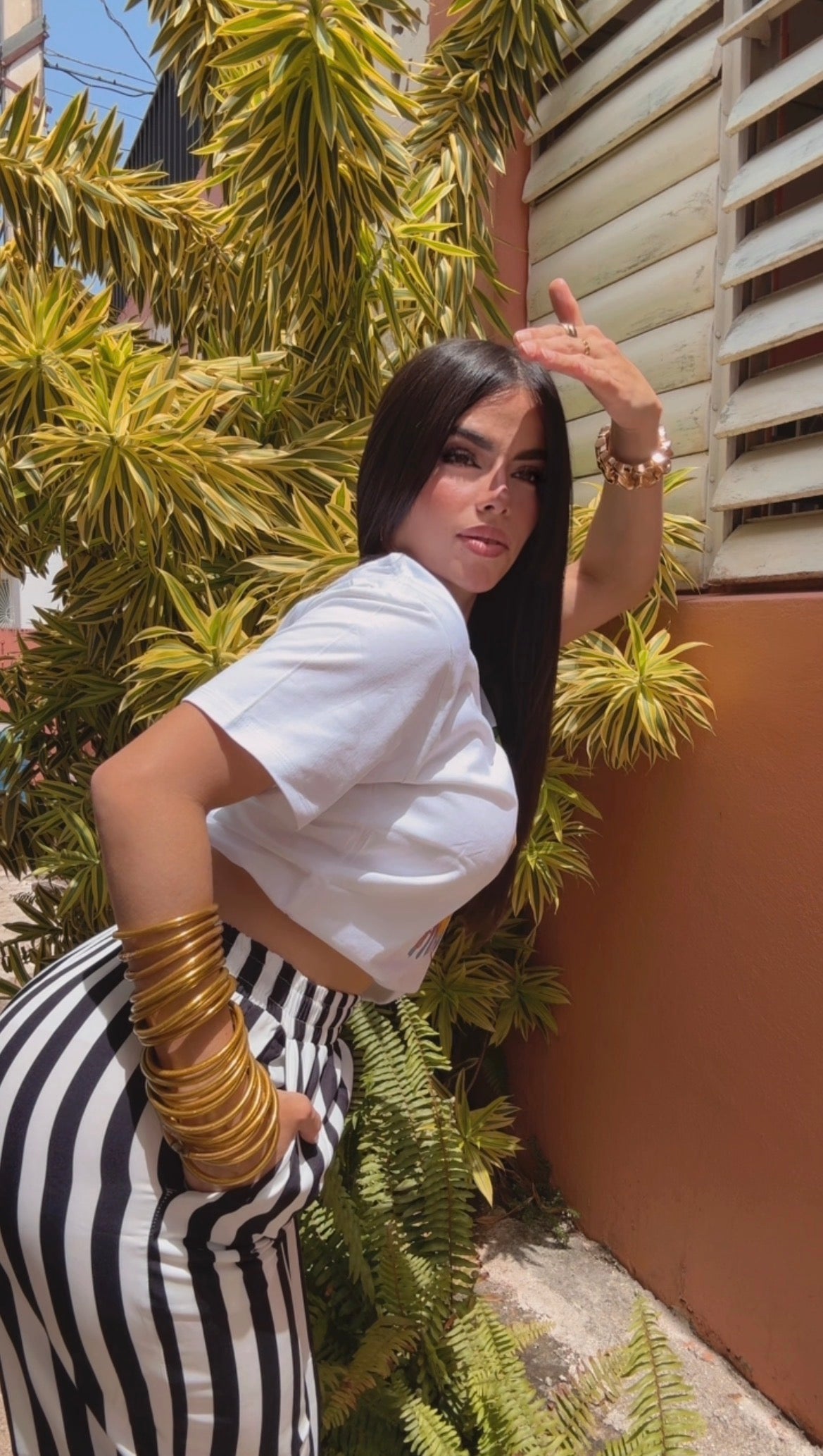 Stripe Pant White and Black