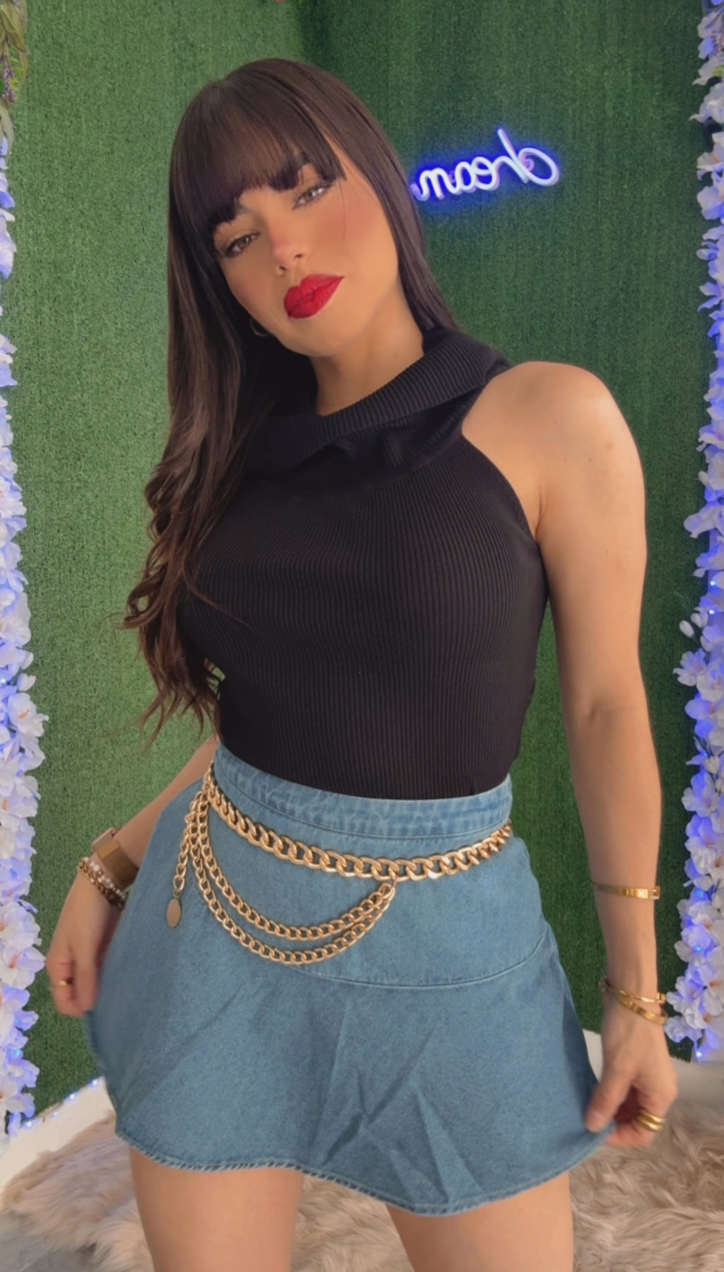 Denim Wrap Skort
