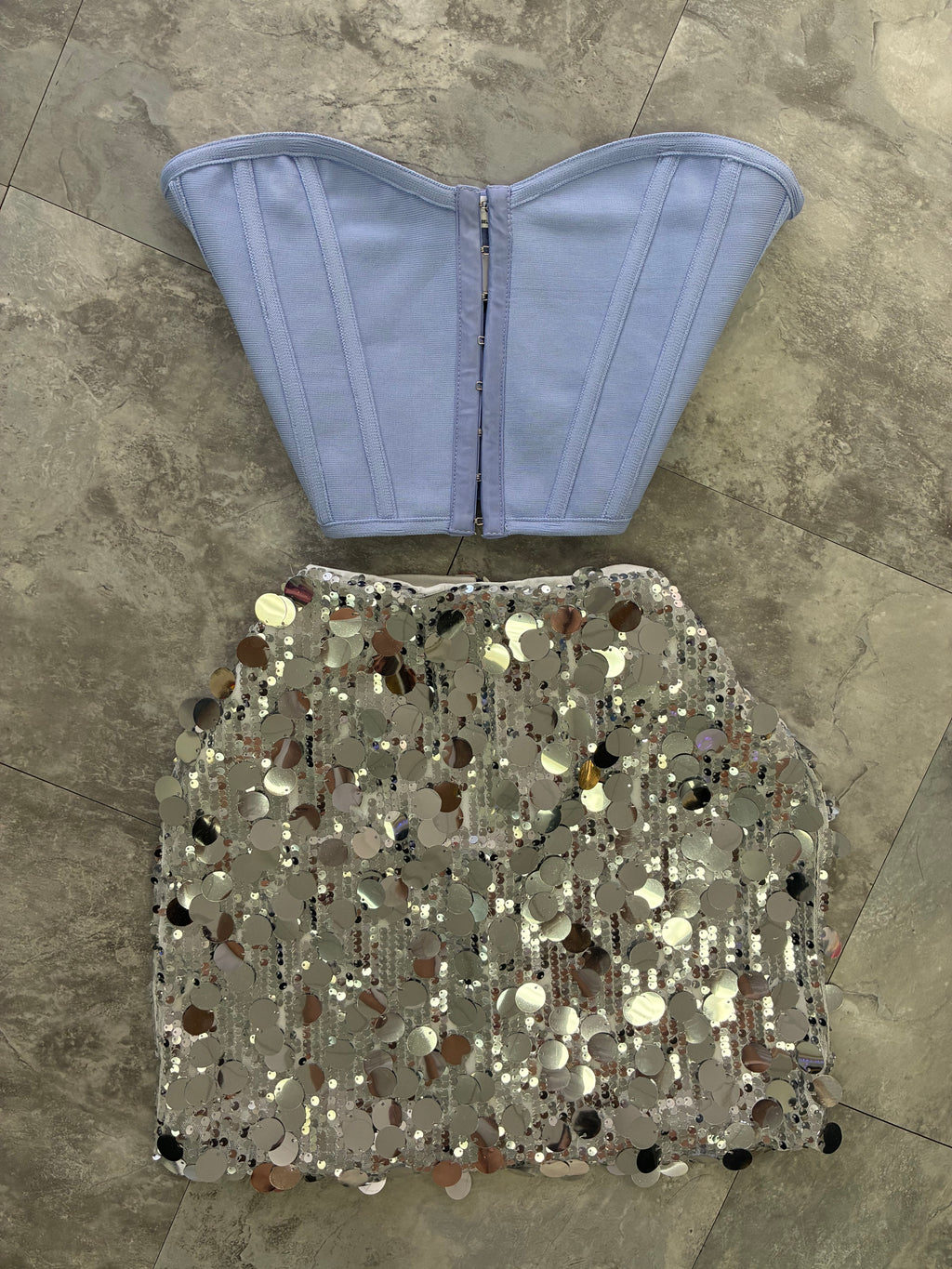 Silver Sequins Skirt