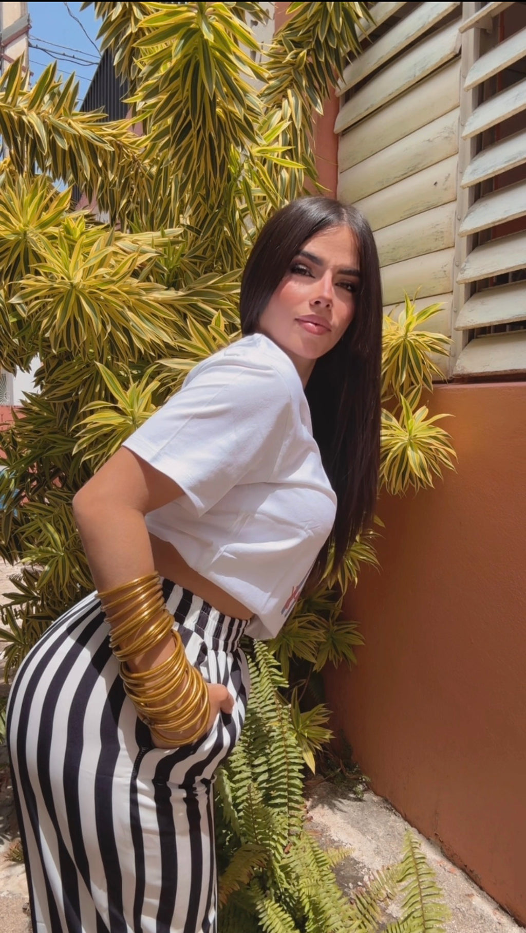 Stripe Pant White and Black