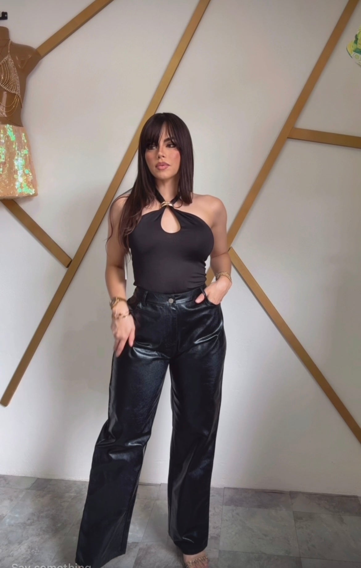 Black Basic Halter Top