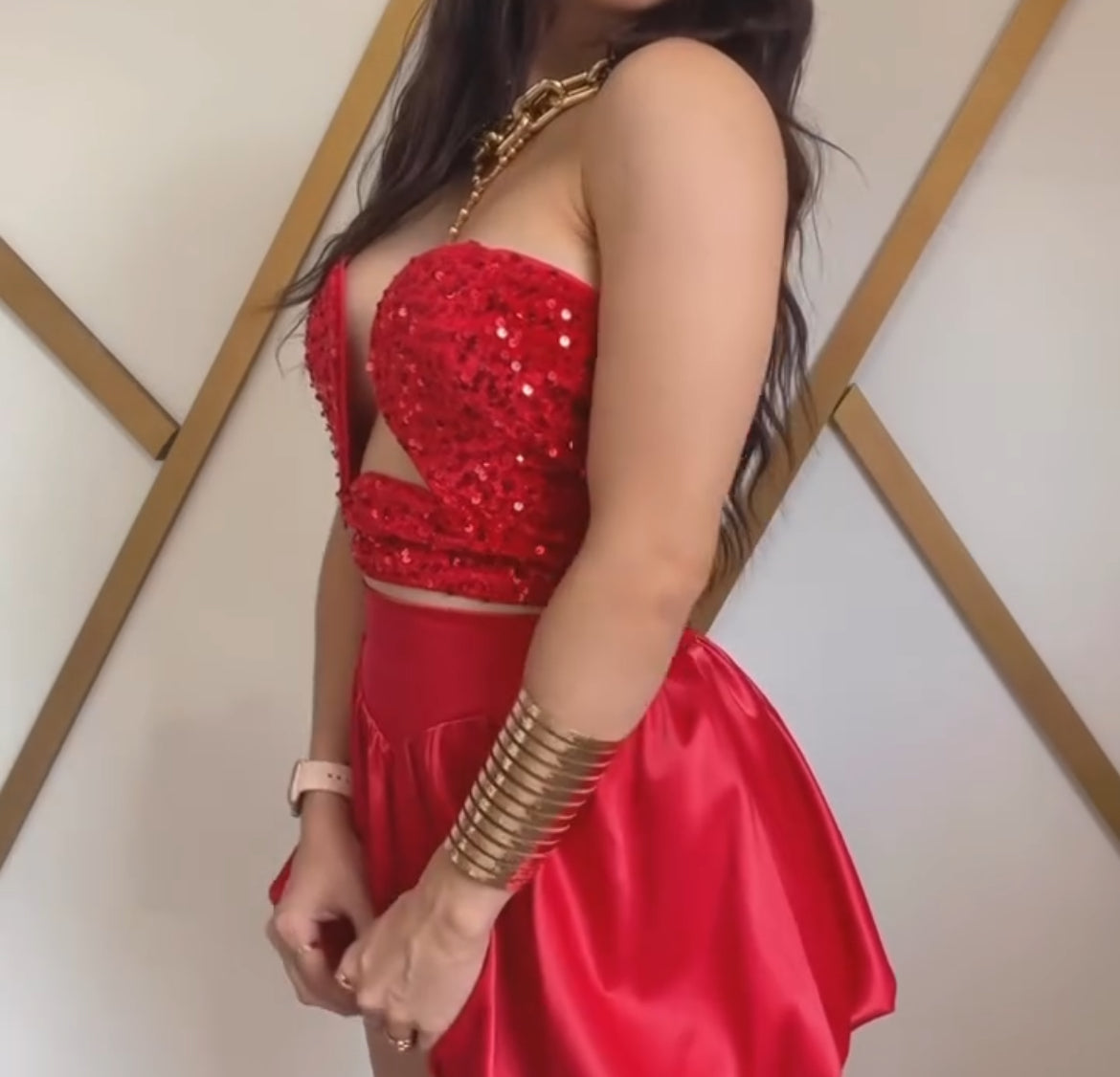 Sequins Bustier Crop Top