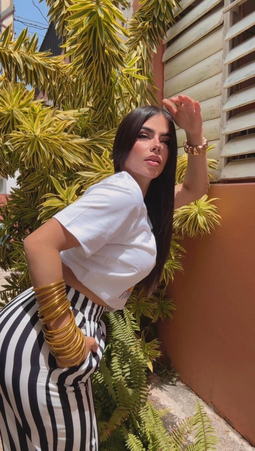 Stripe Pant White and Black