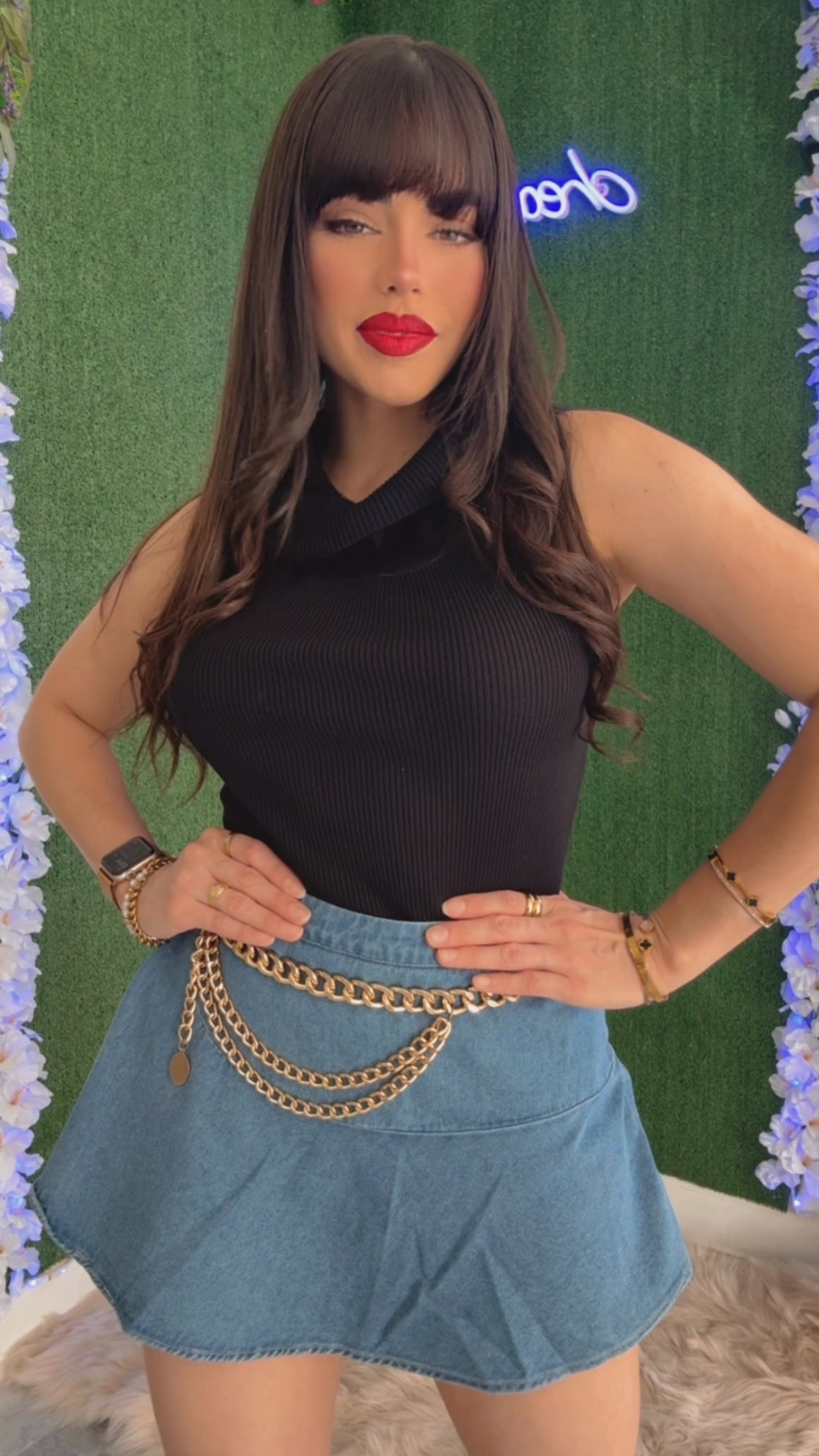 Denim Wrap Skort
