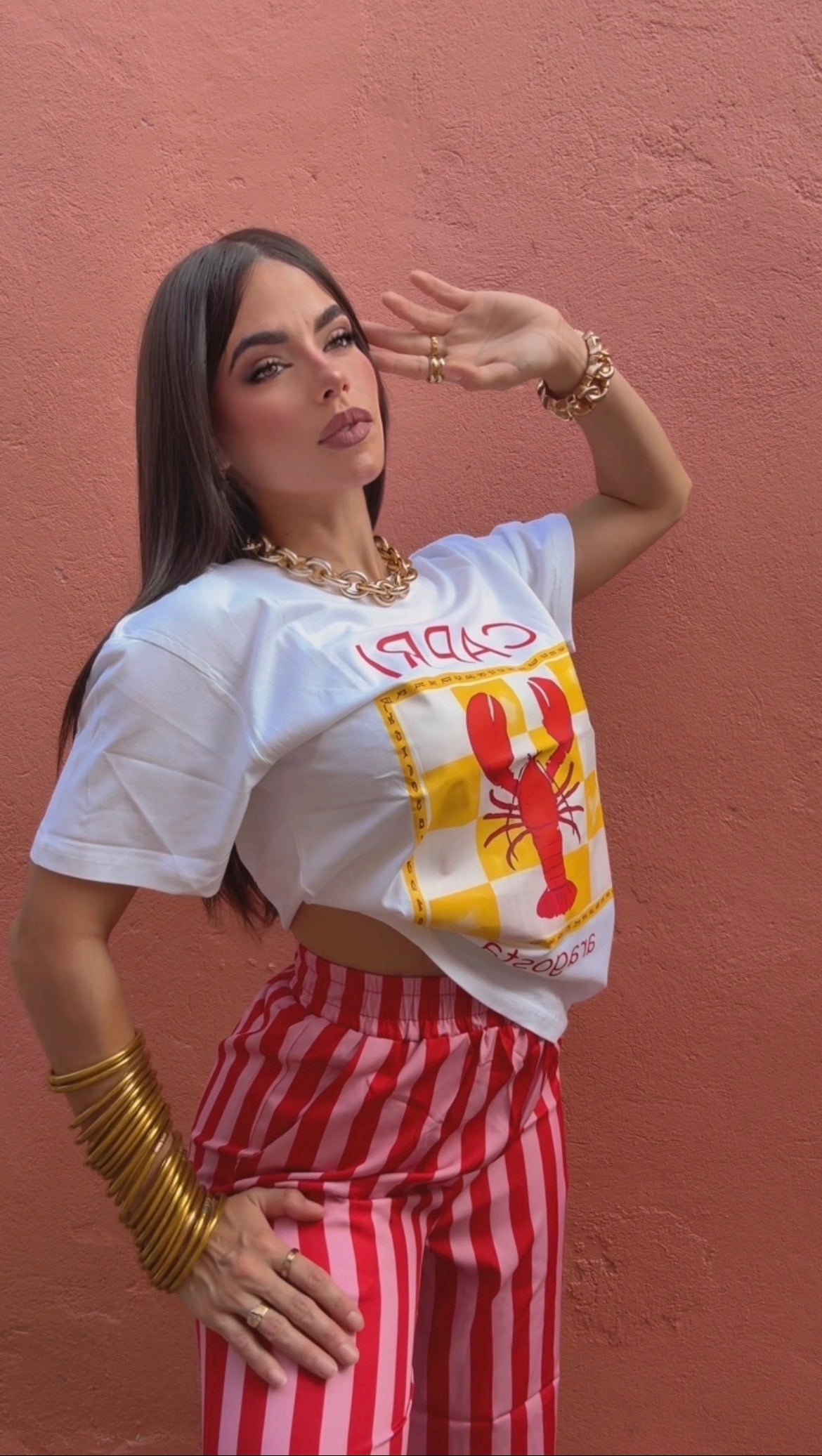 Stripe Pant Red and Pink