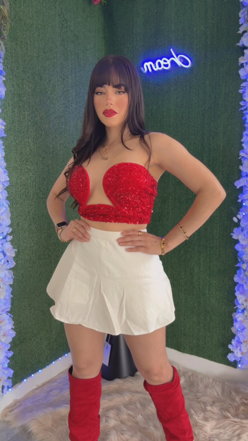 Denim White Wrap Skort