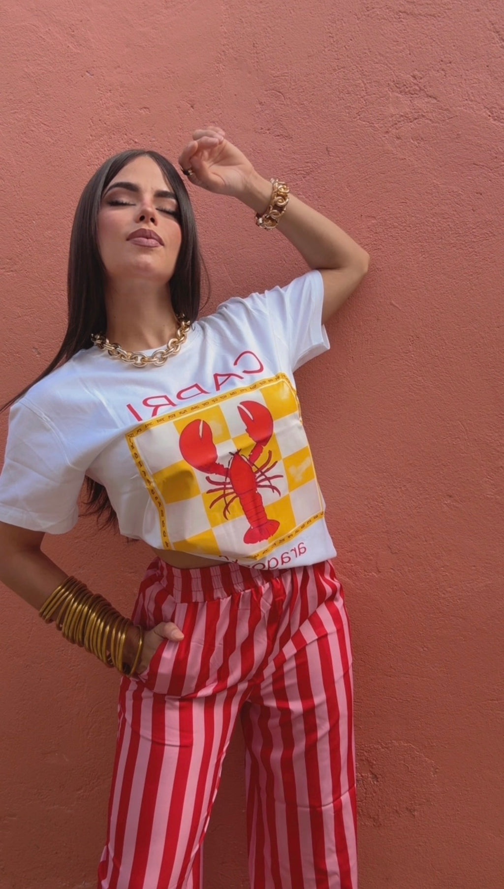 Stripe Pant Red and Pink