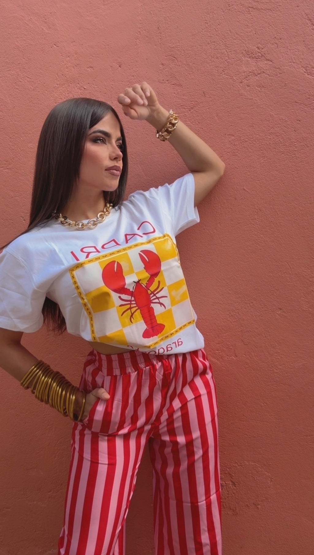 Stripe Pant Red and Pink