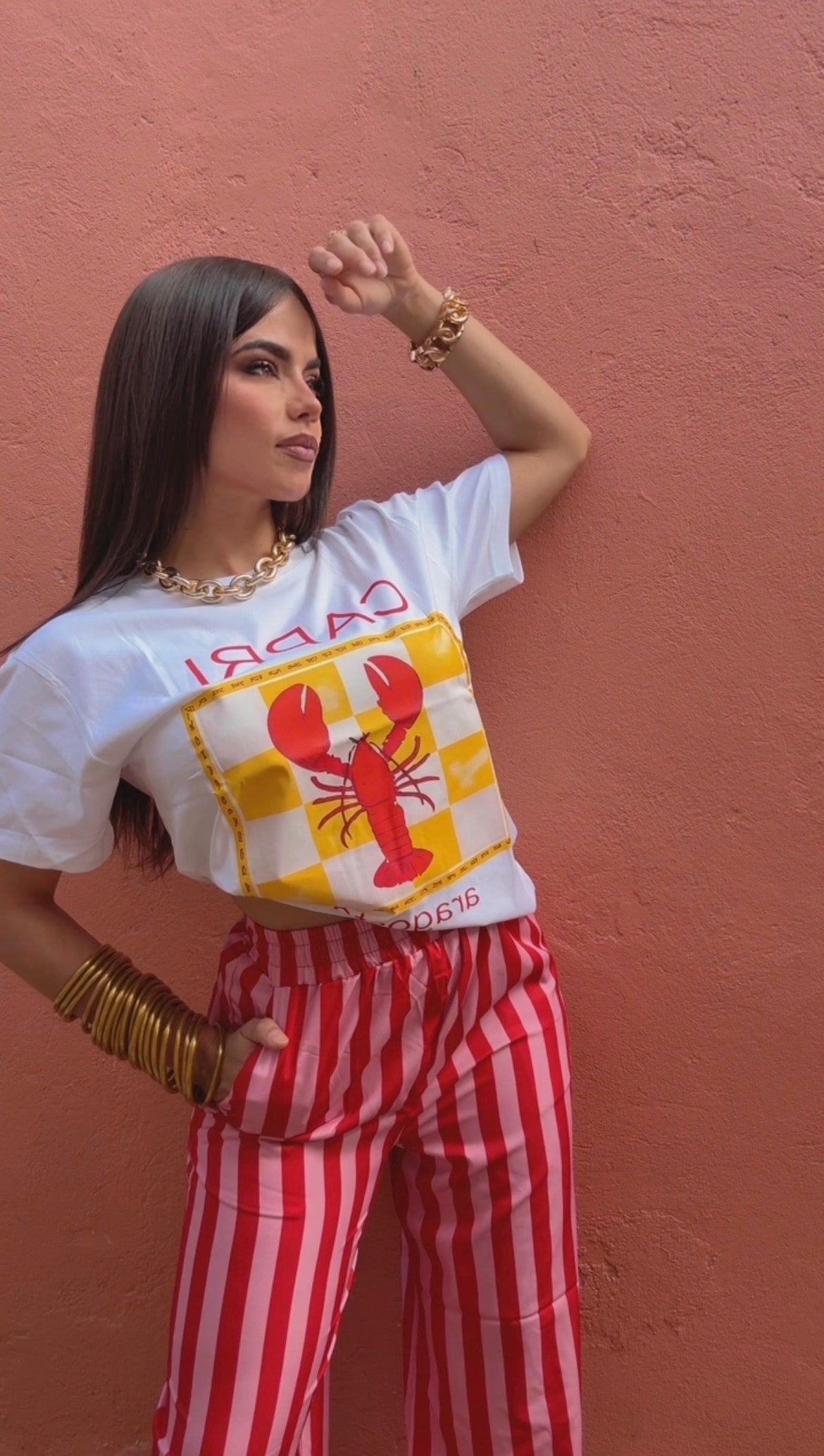 Stripe Pant Red and Pink