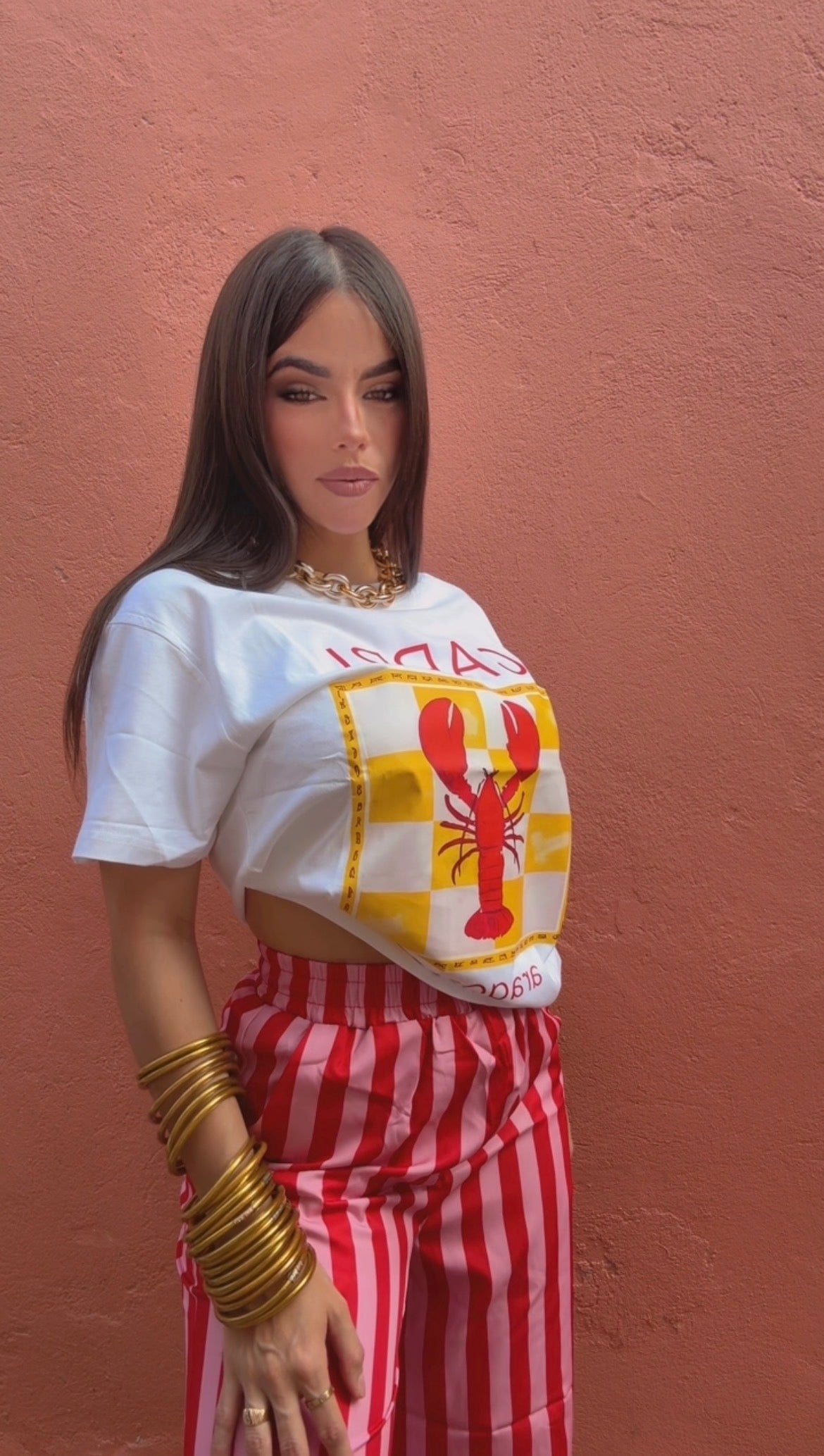 Stripe Pant Red and Pink