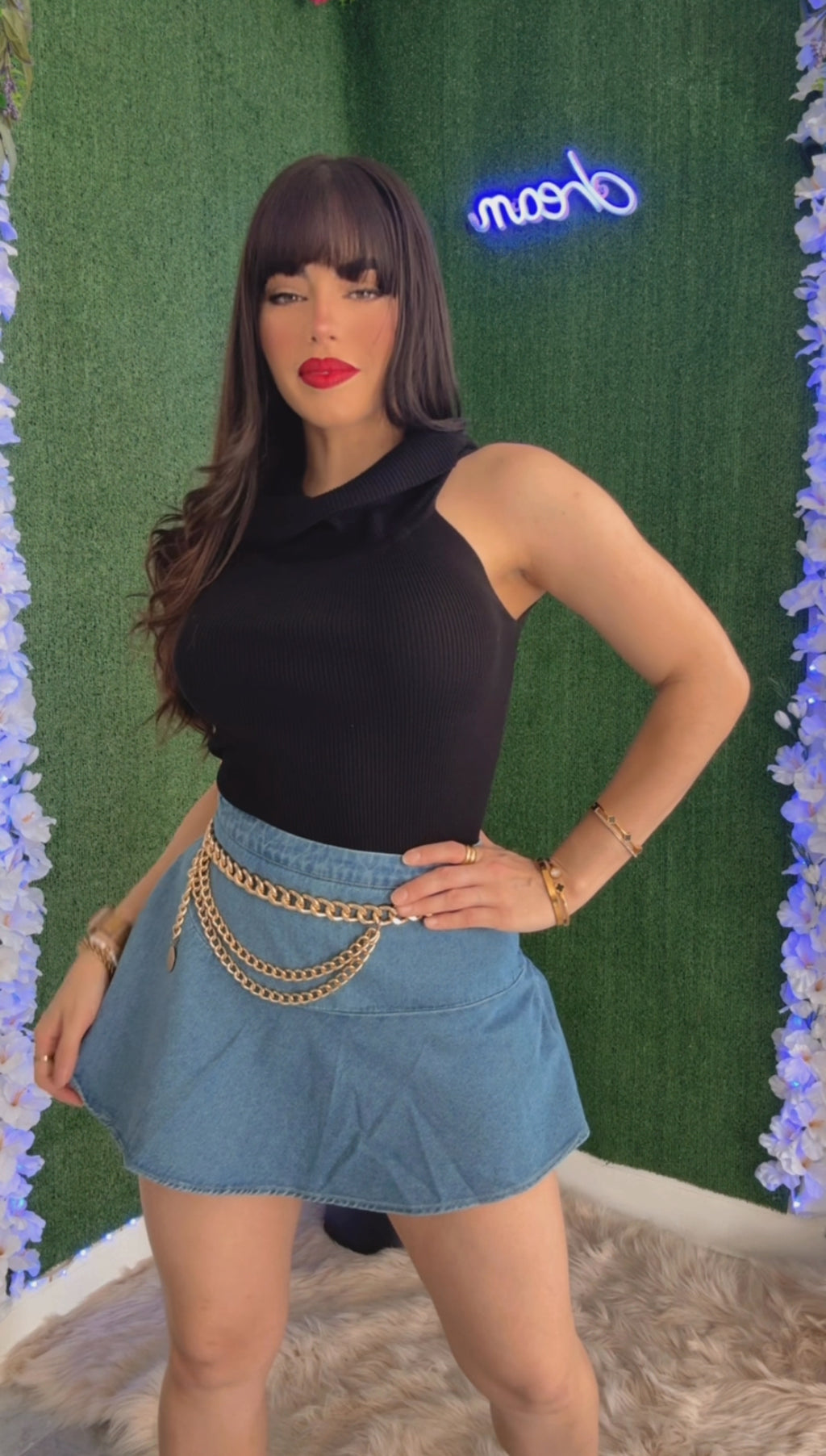 Denim Wrap Skort