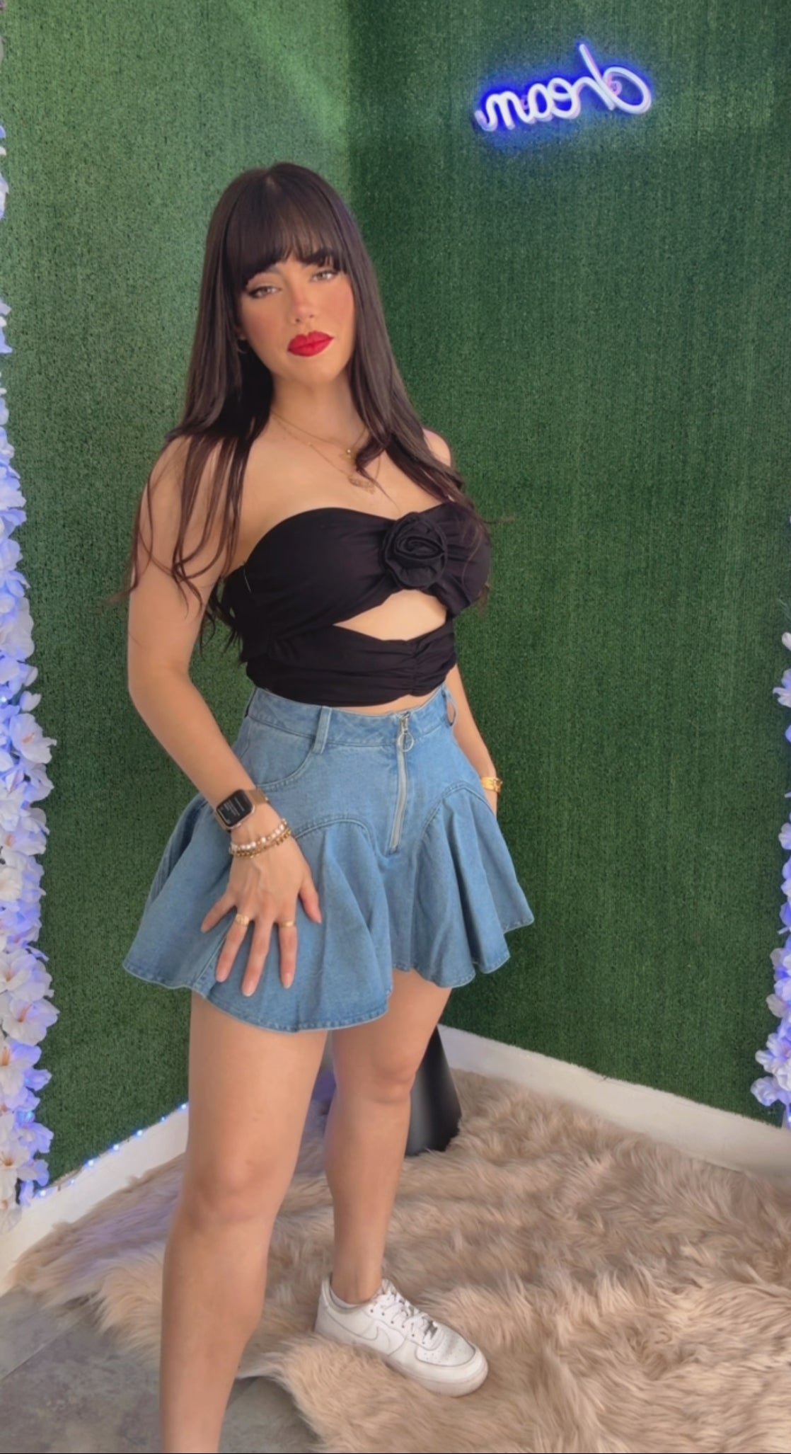 Volantes Denim Skort