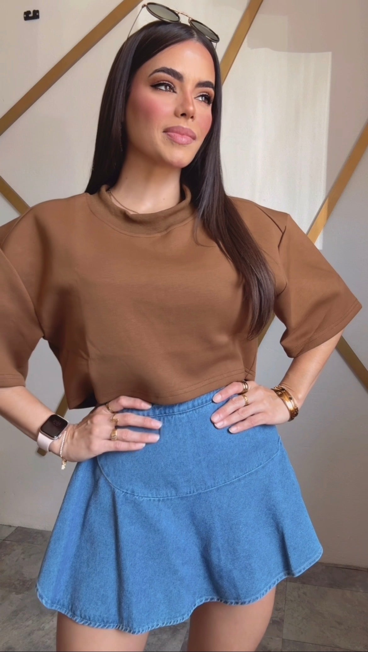 Brown Crop Top Tshirt