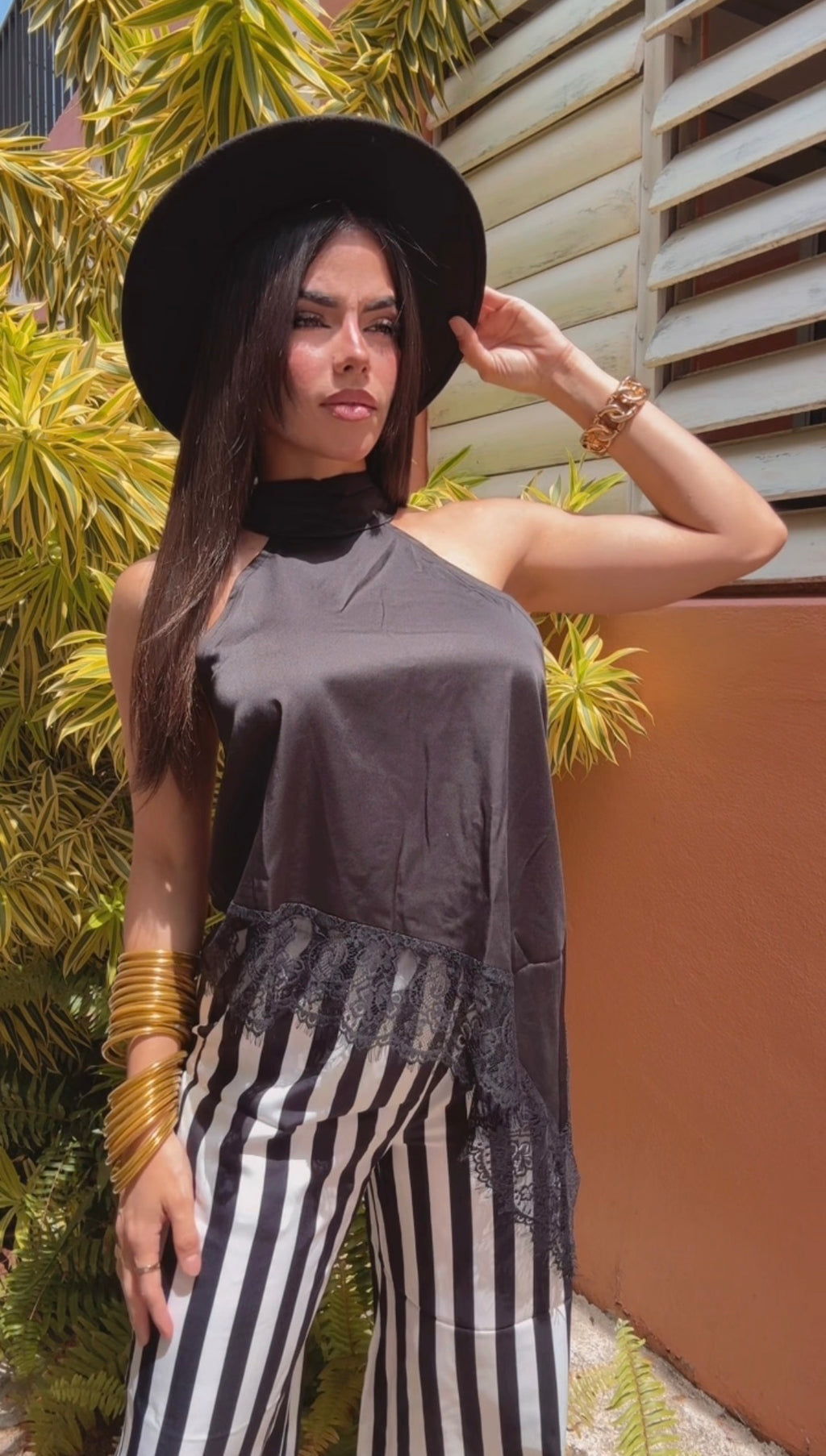 Stripe Pant White and Black