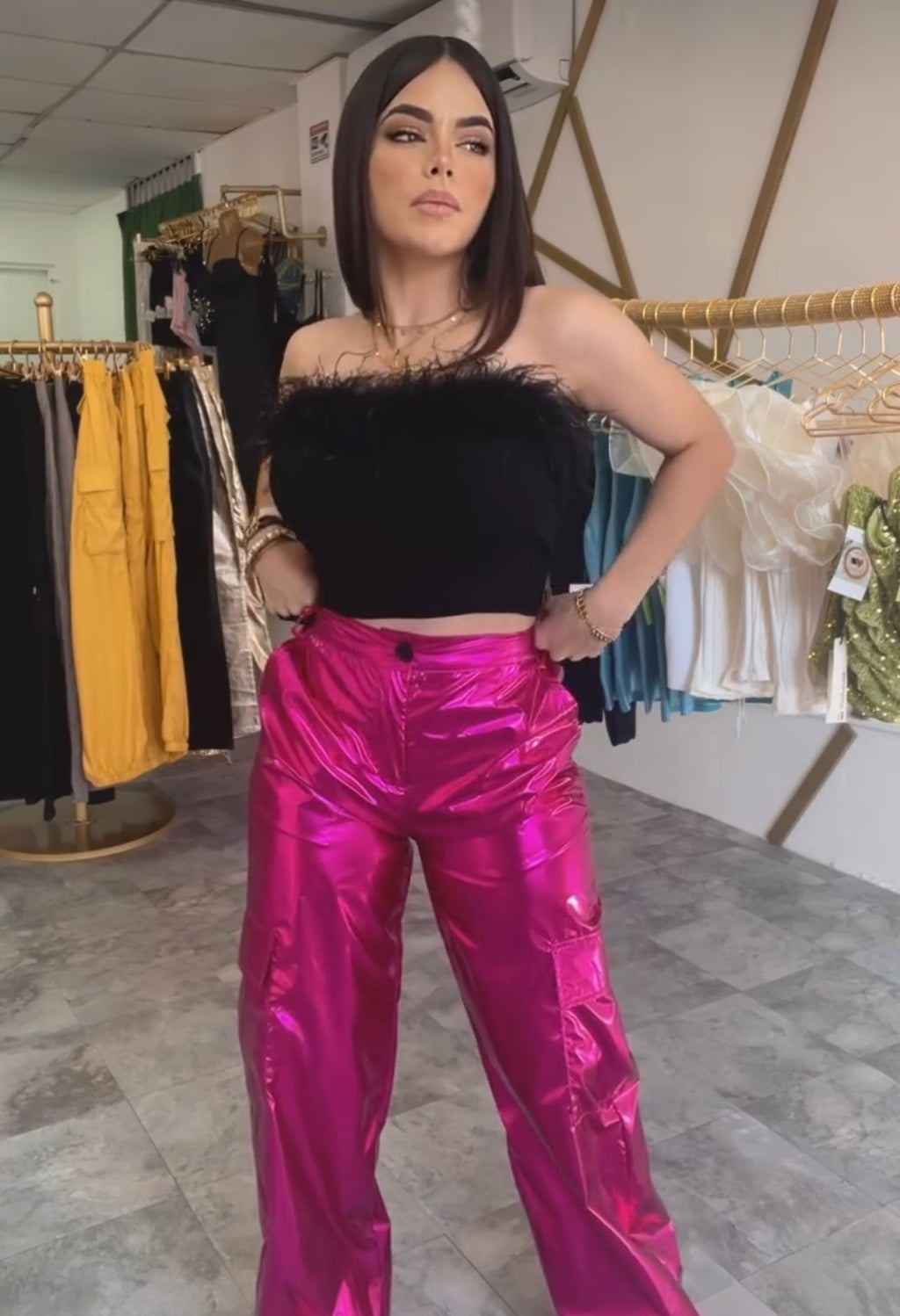 Metallic Cargo Fuchsia