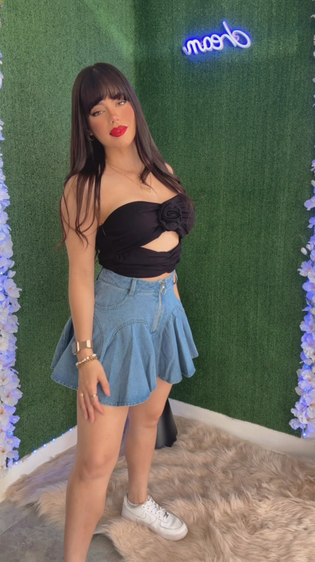 Volantes Denim Skort