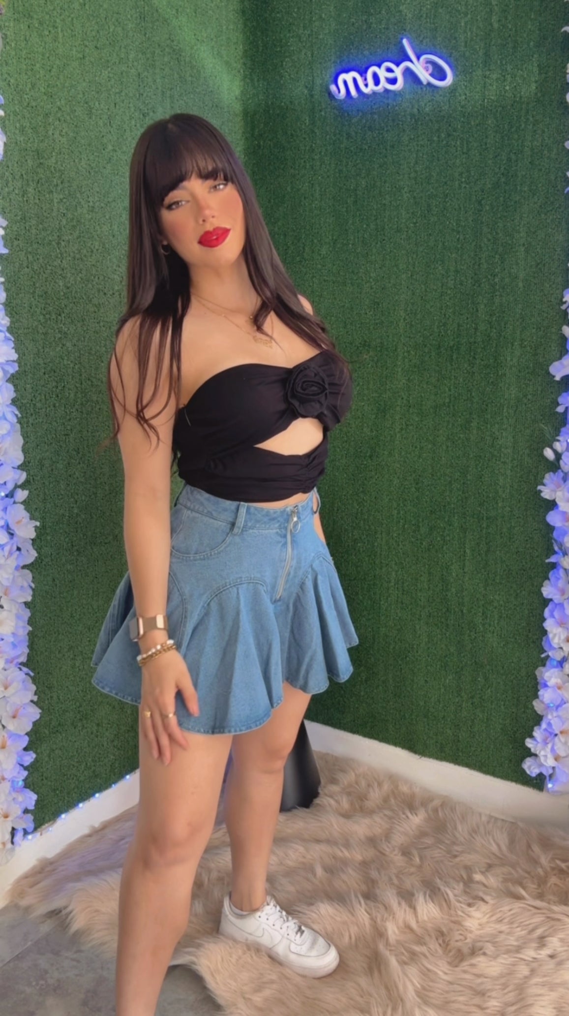 Volantes Denim Skort