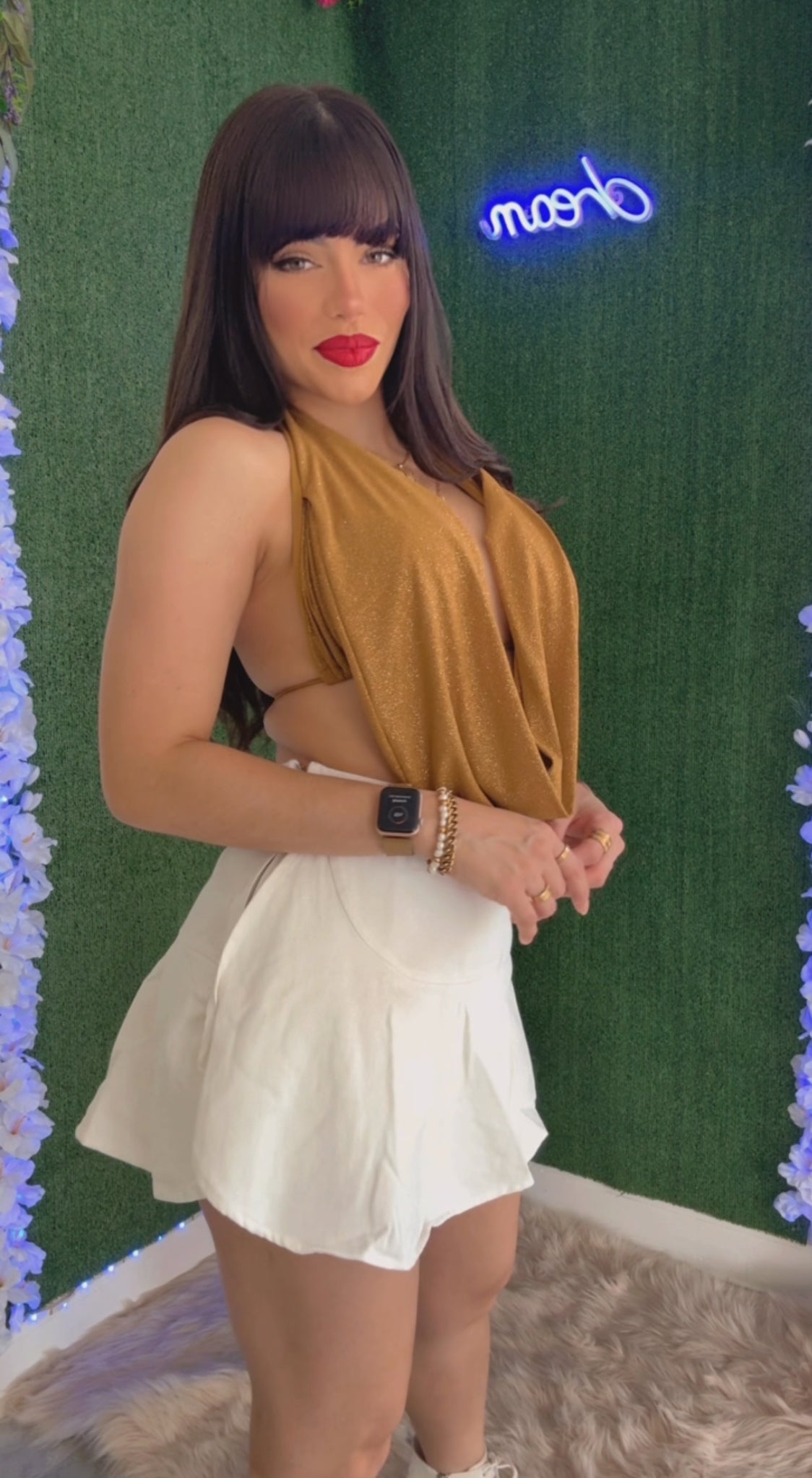 Denim White Wrap Skort