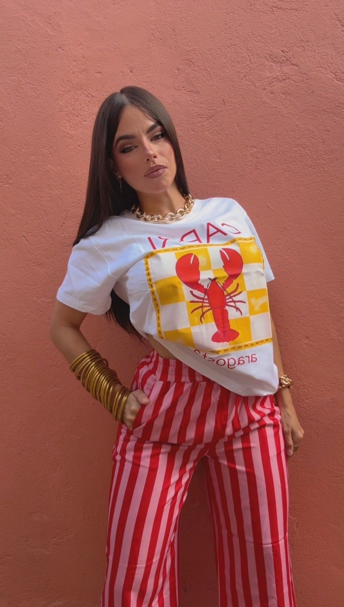 Stripe Pant Red and Pink