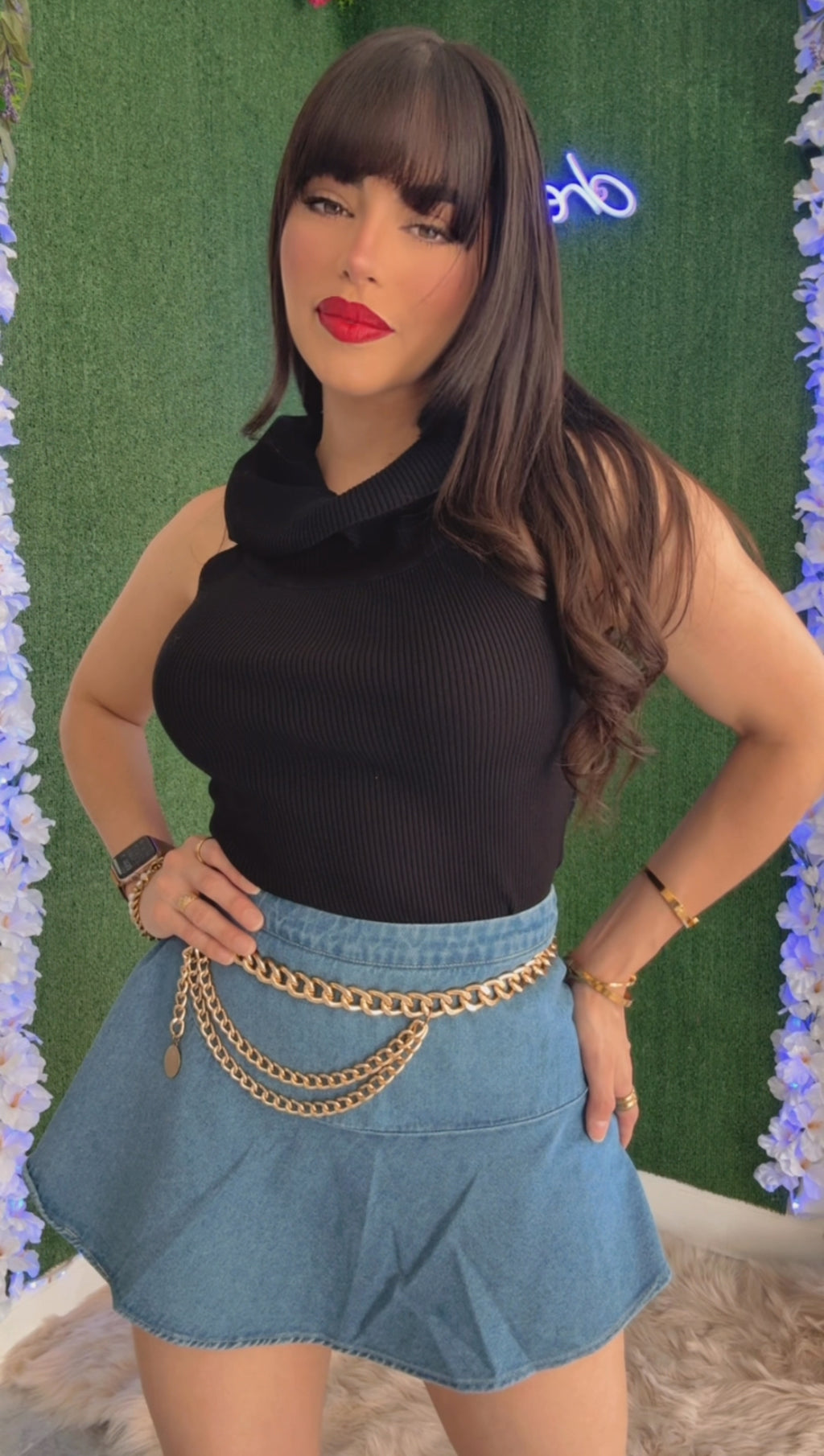 Denim Wrap Skort