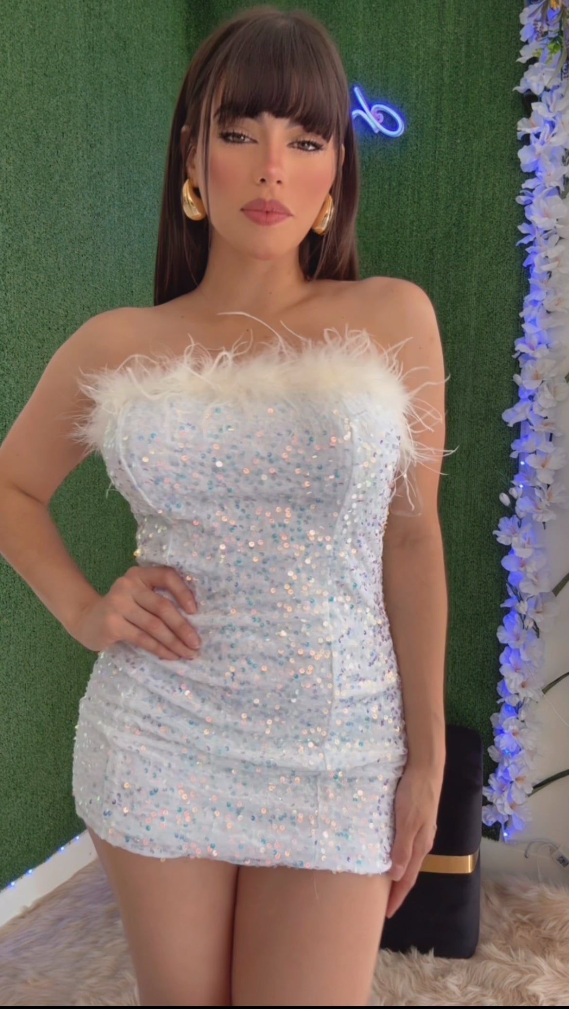 Sequin Velvette Mini Dress