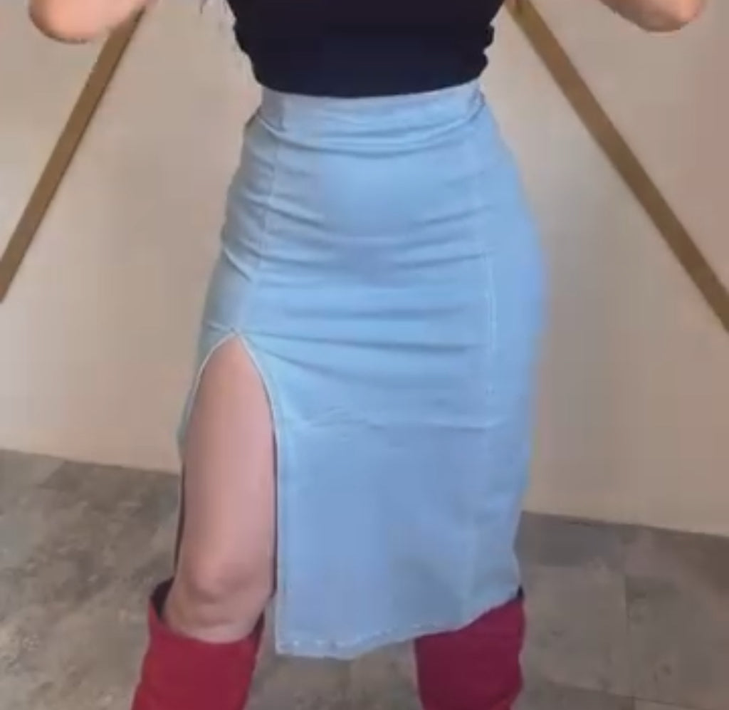 Midi Denim Skirt