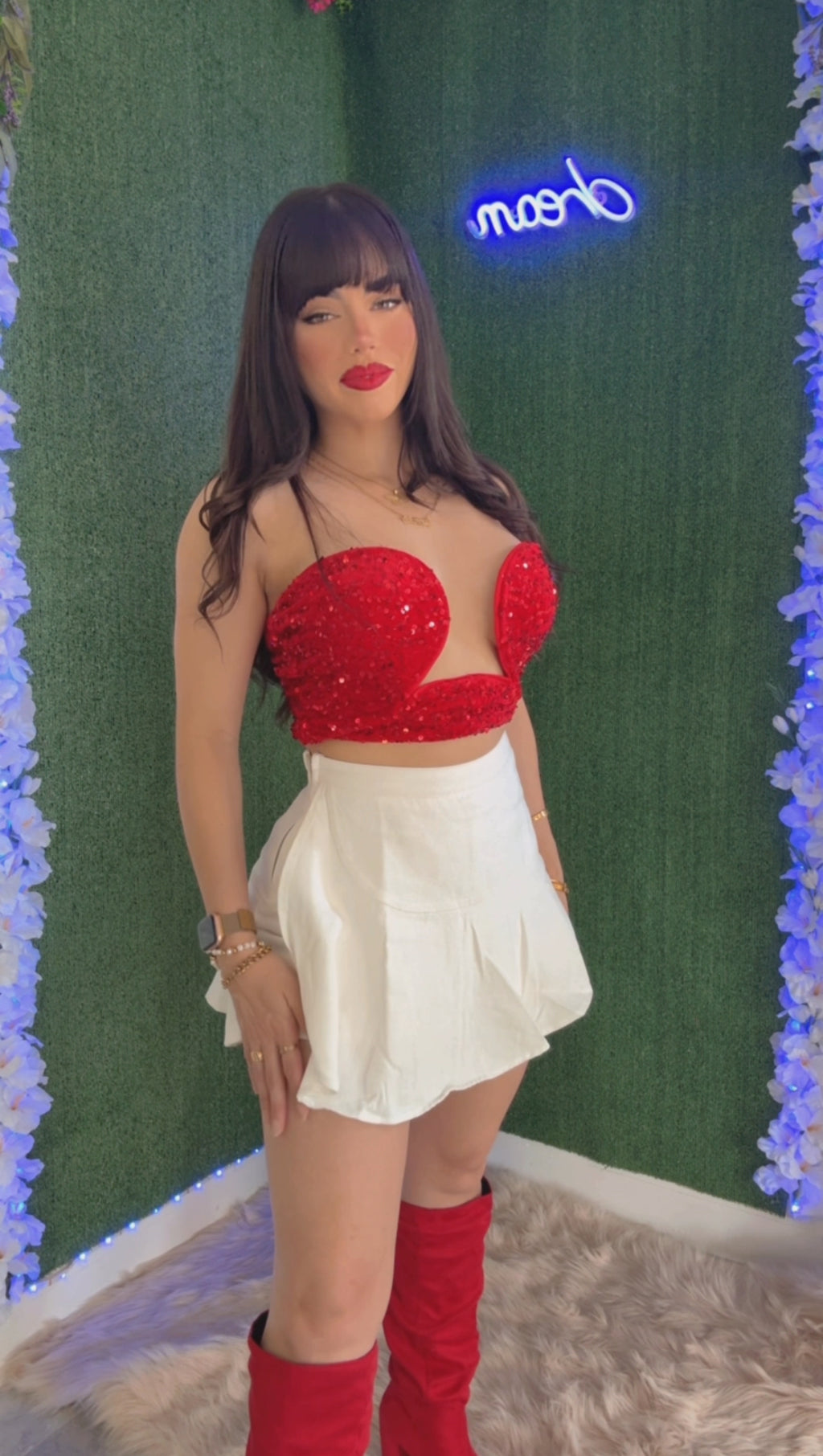 Denim White Wrap Skort