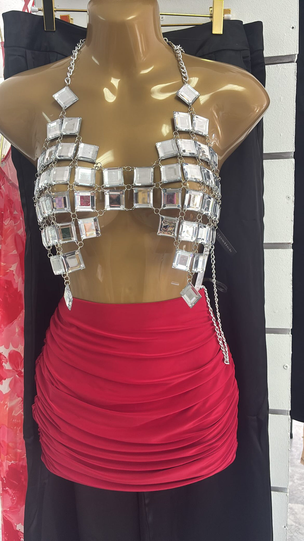 Ruched Wine Skirt