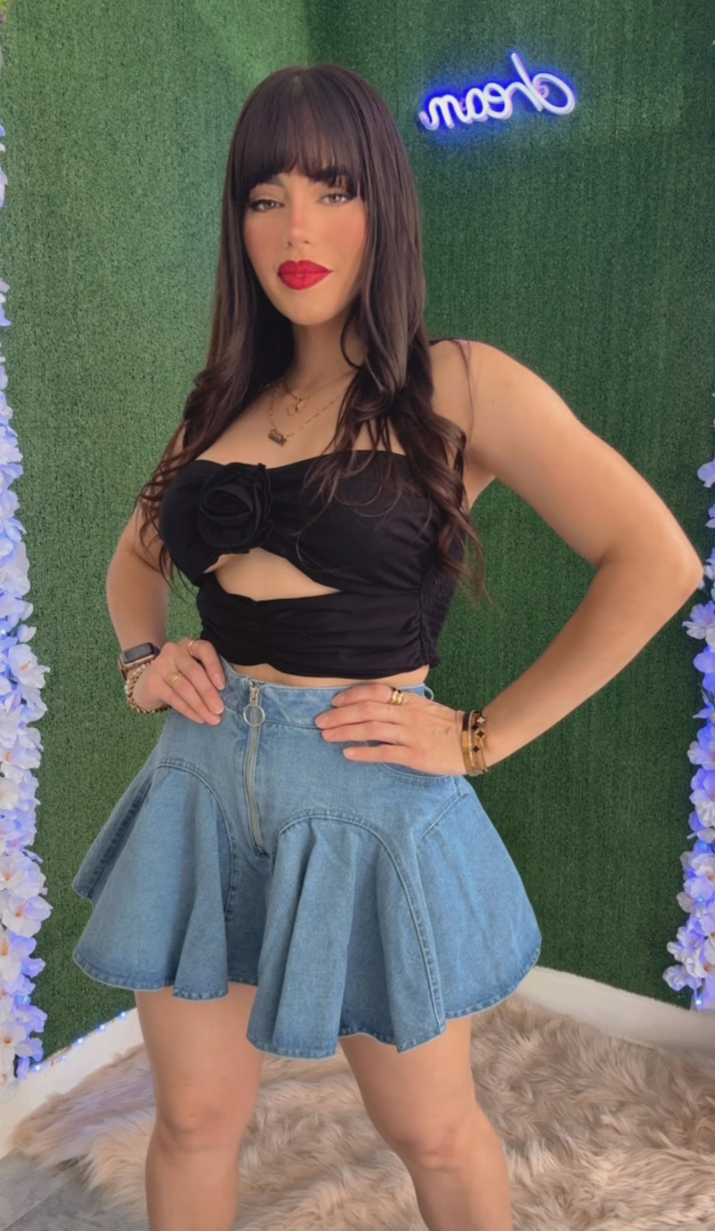 Volantes Denim Skort