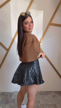 Polka Dots Leather Skirt