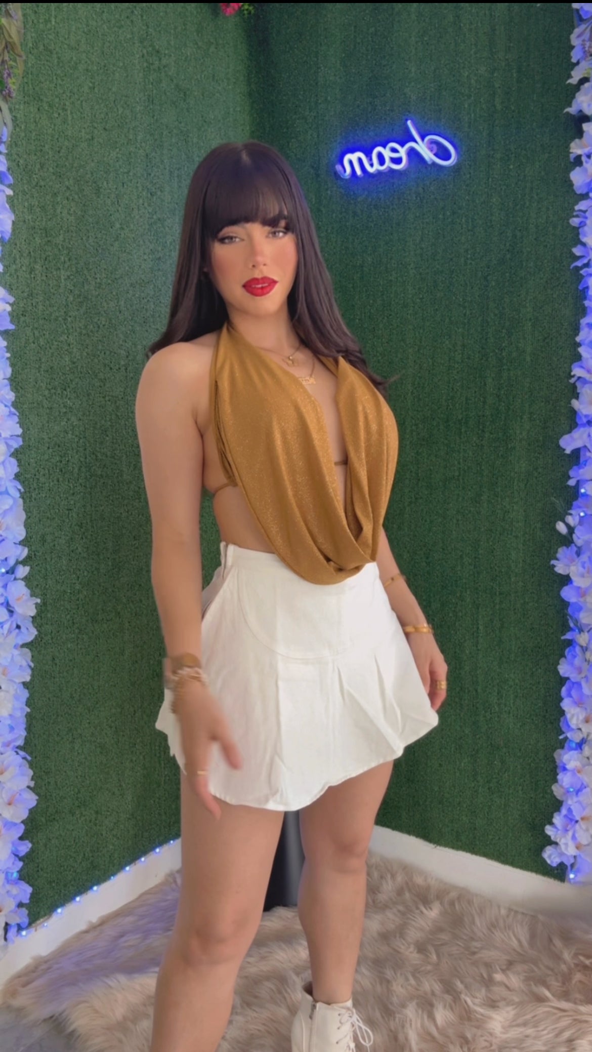 Denim White Wrap Skort