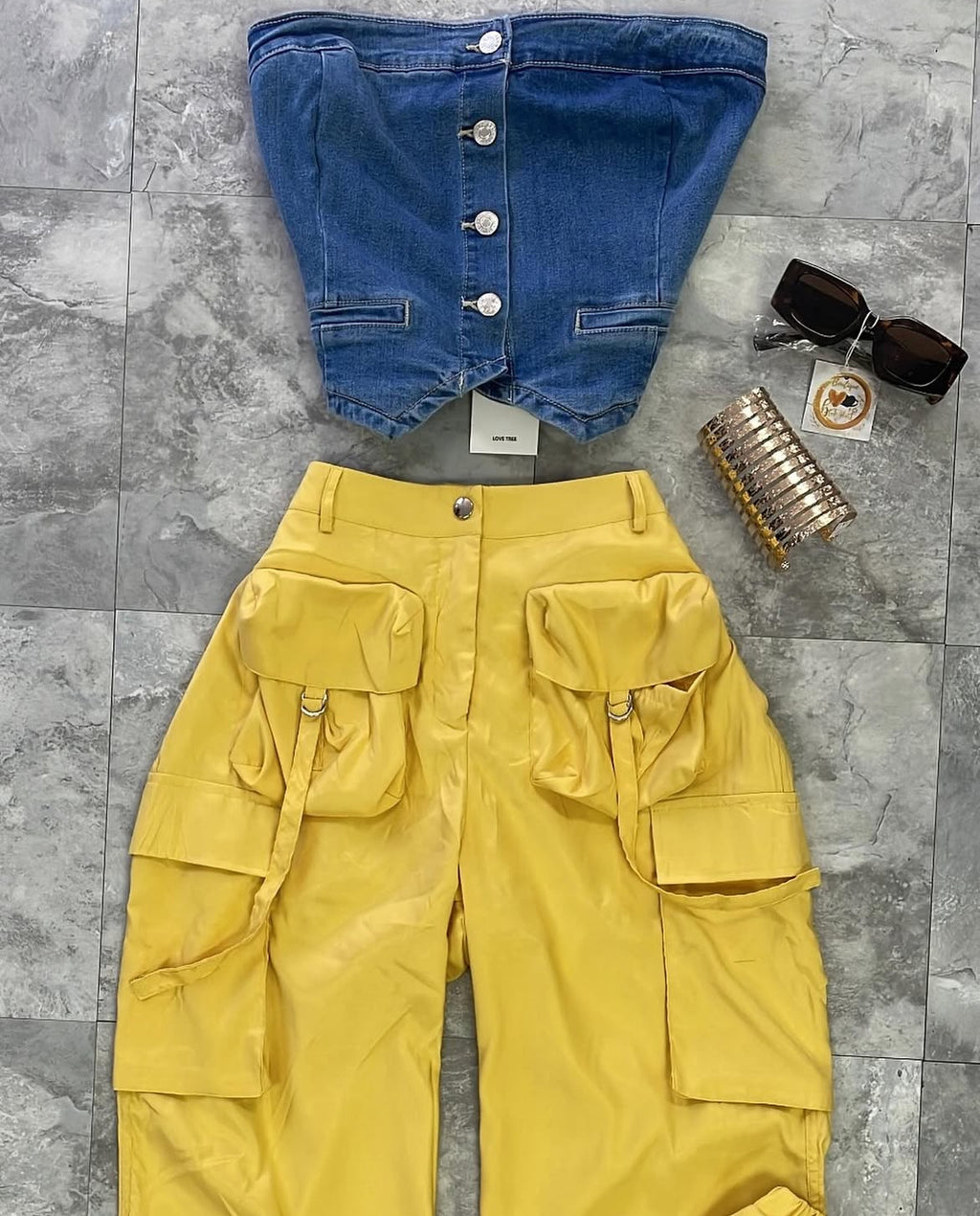 Yellow Cargo Jogger