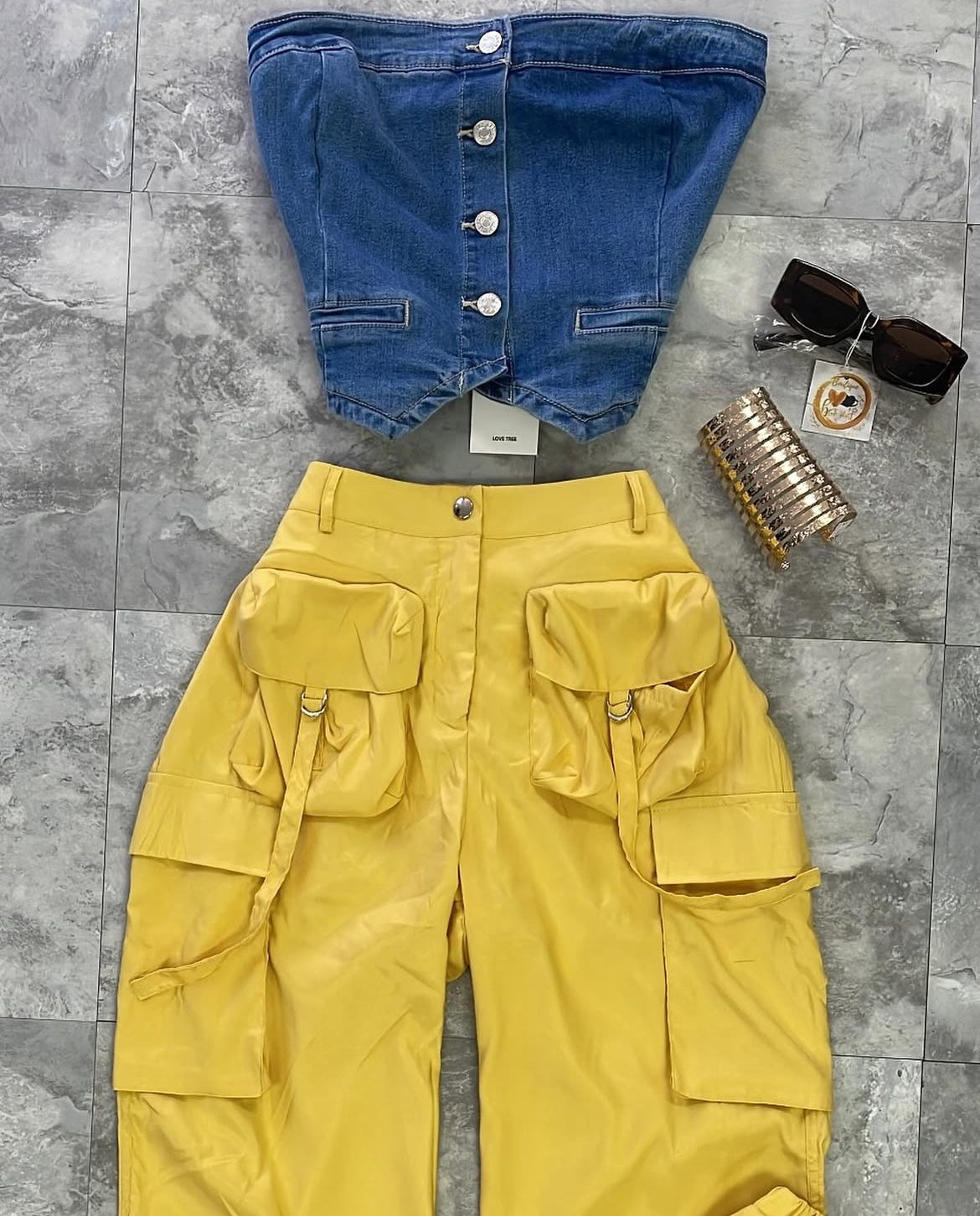 Yellow Cargo Jogger