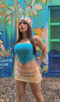Blue Mesh Corset