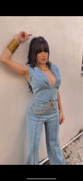 Denim Chain Jumpsuit