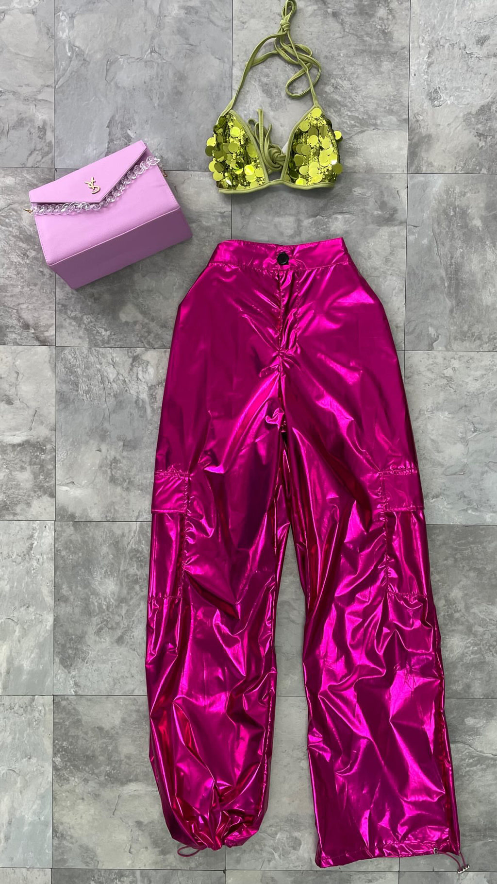 Metallic Cargo Fuchsia