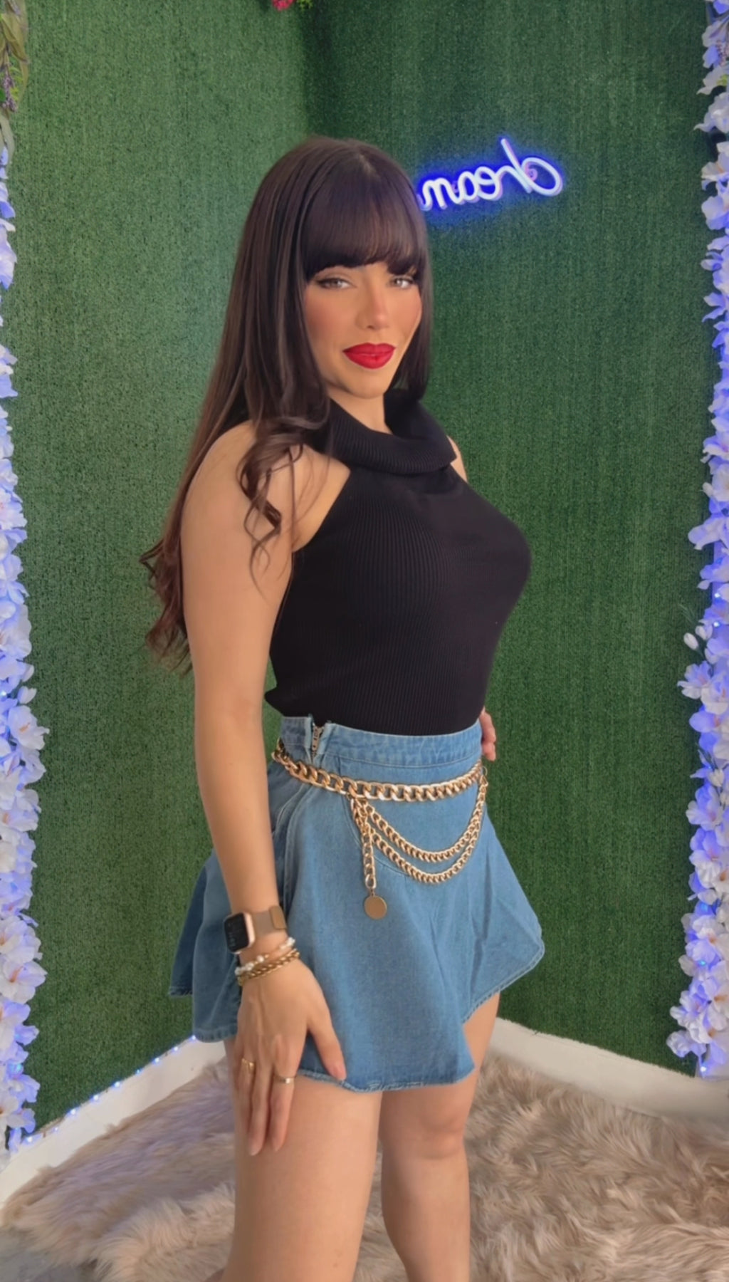 Denim Wrap Skort