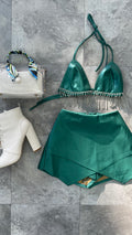 Leather Green Skort