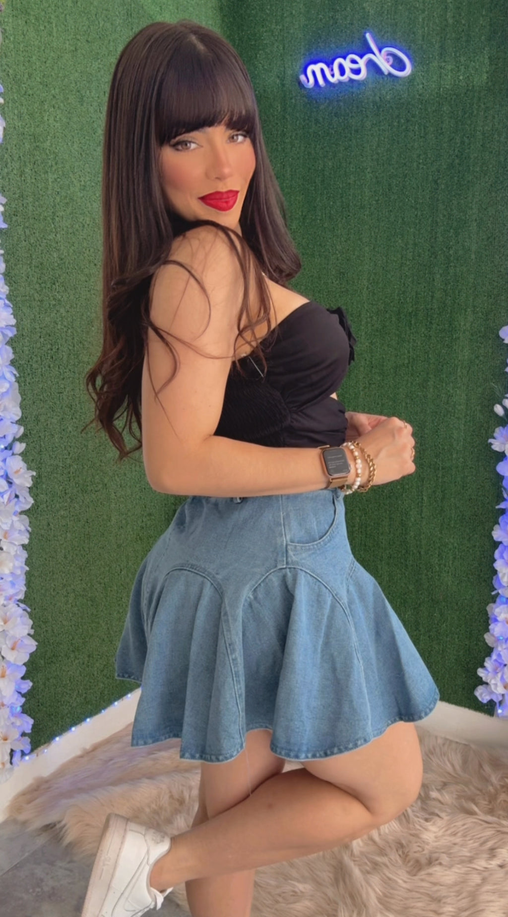 Volantes Denim Skort
