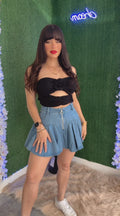 Volantes Denim Skort