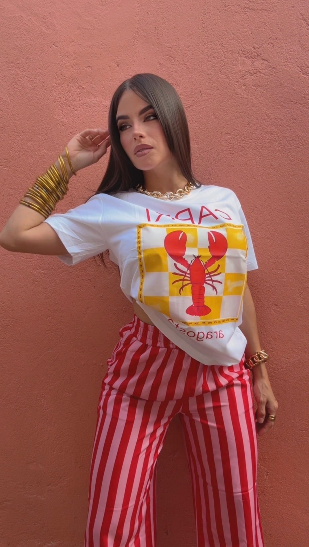 Stripe Pant Red and Pink