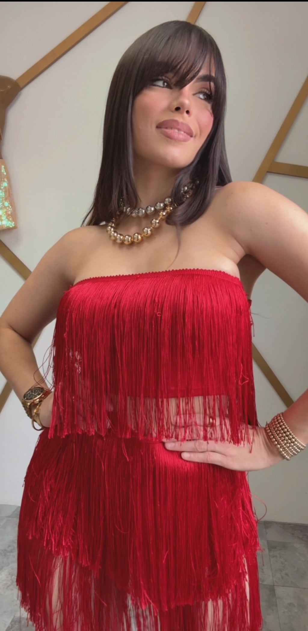 Aurora Red Fringe Set