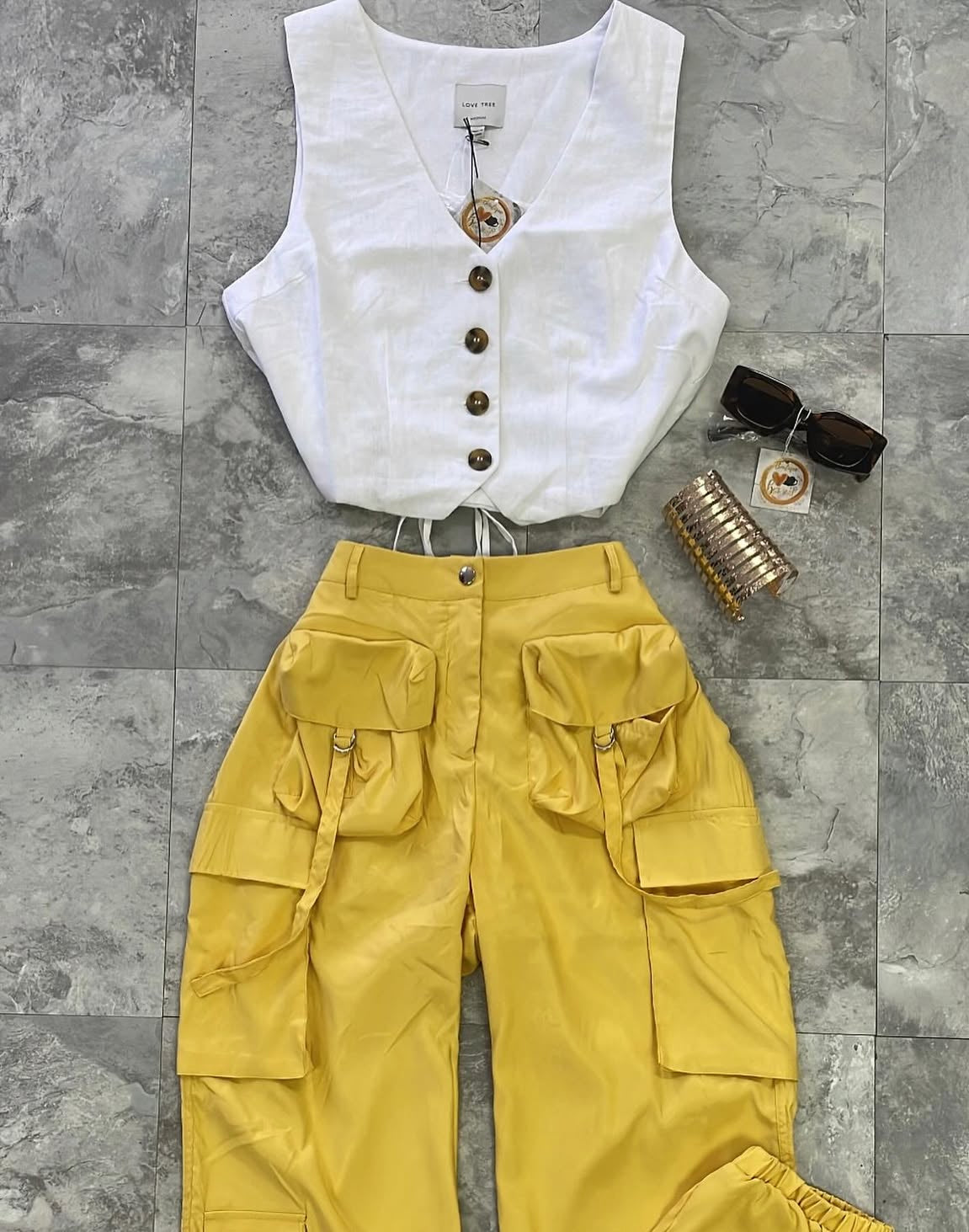 Yellow Cargo Jogger