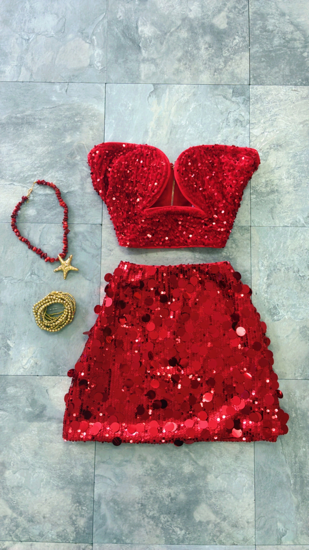 Sequins Bustier Crop Top
