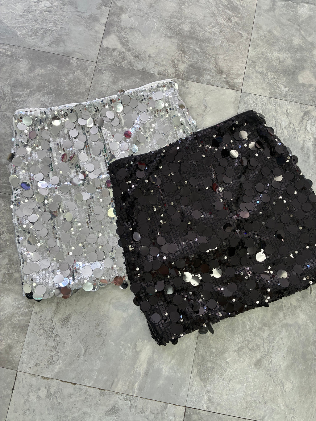 Silver Sequins Skirt