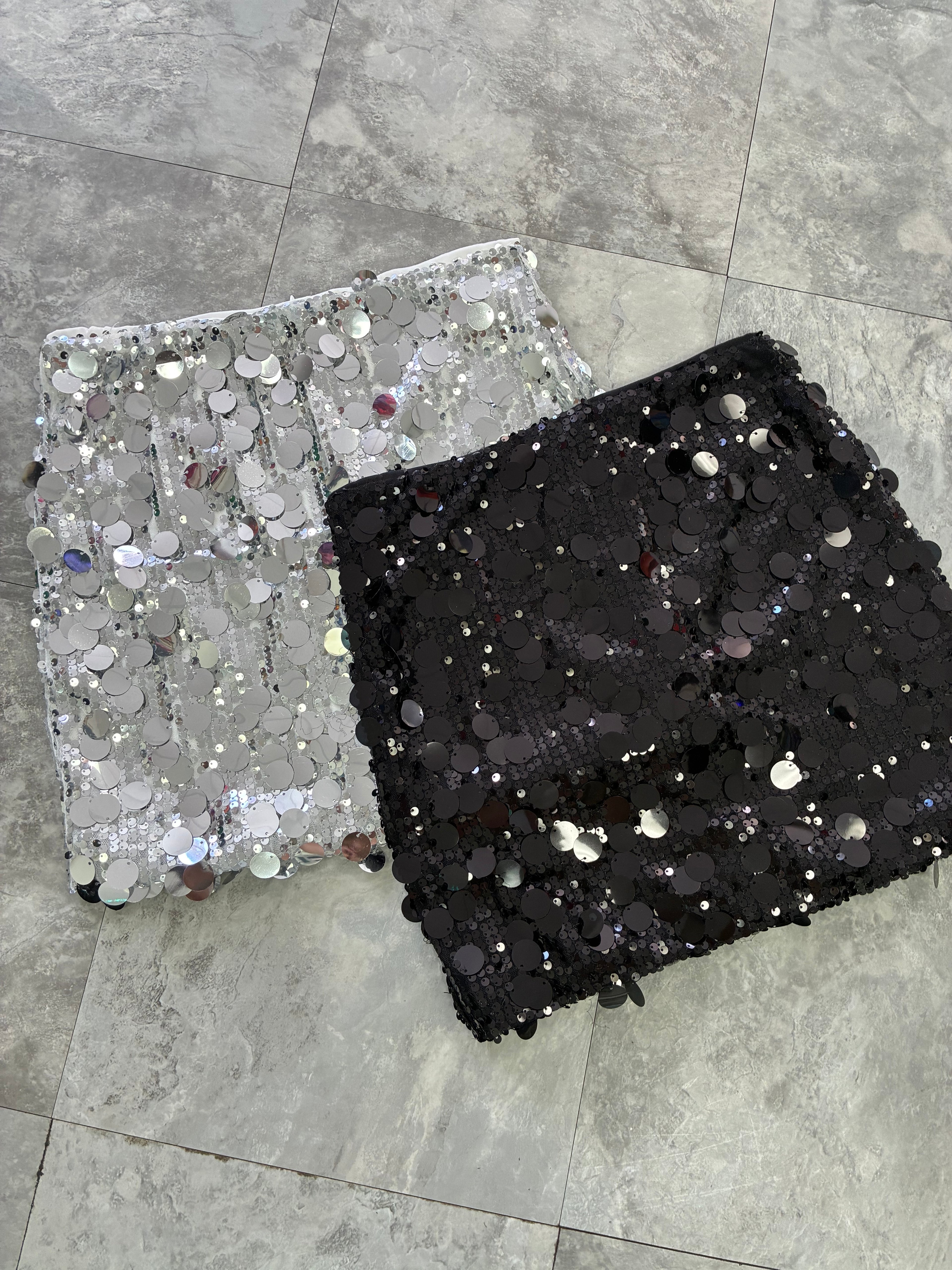 Silver Sequins Skirt