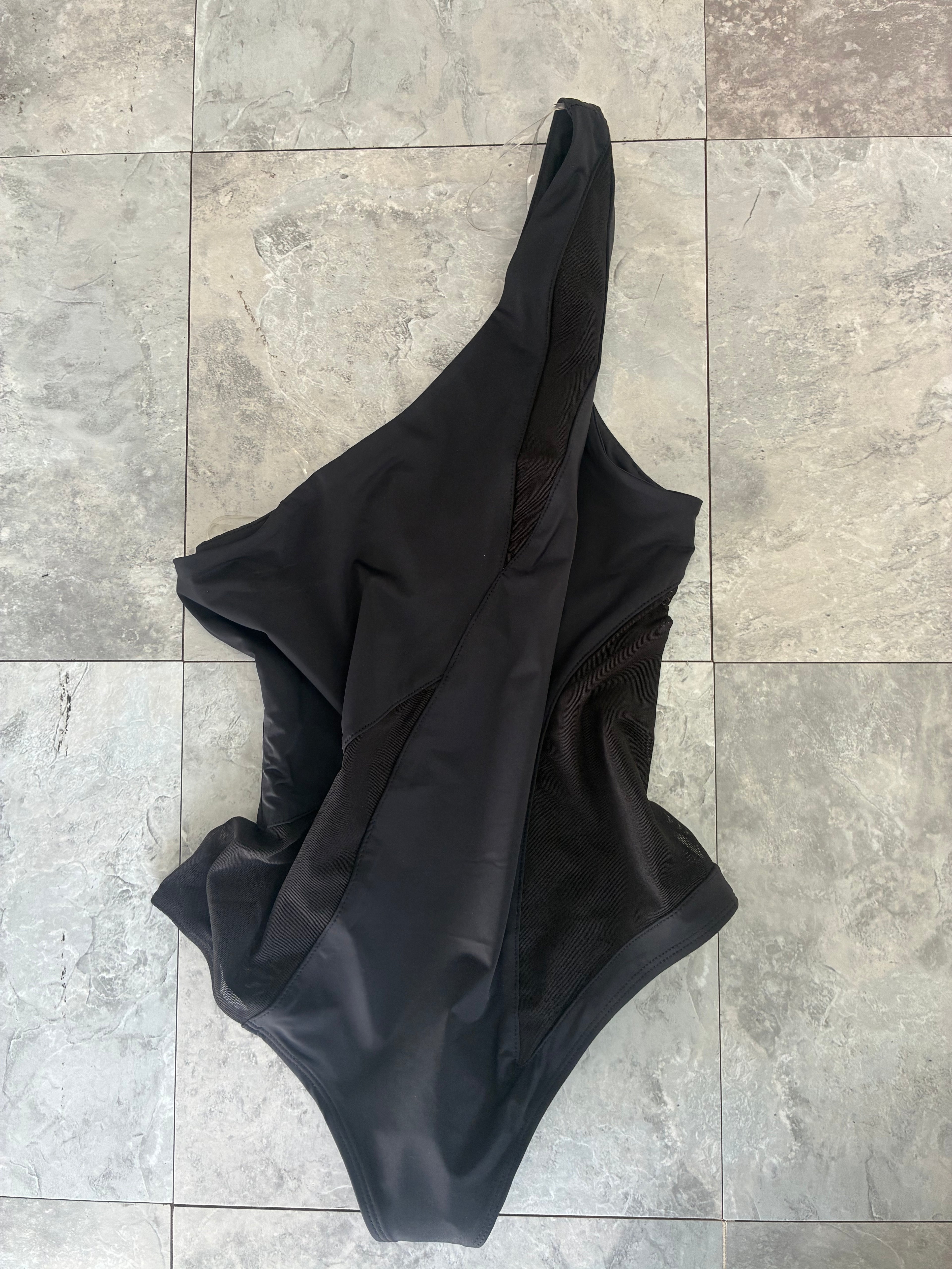 One Shoulder Mesh Bodysuit