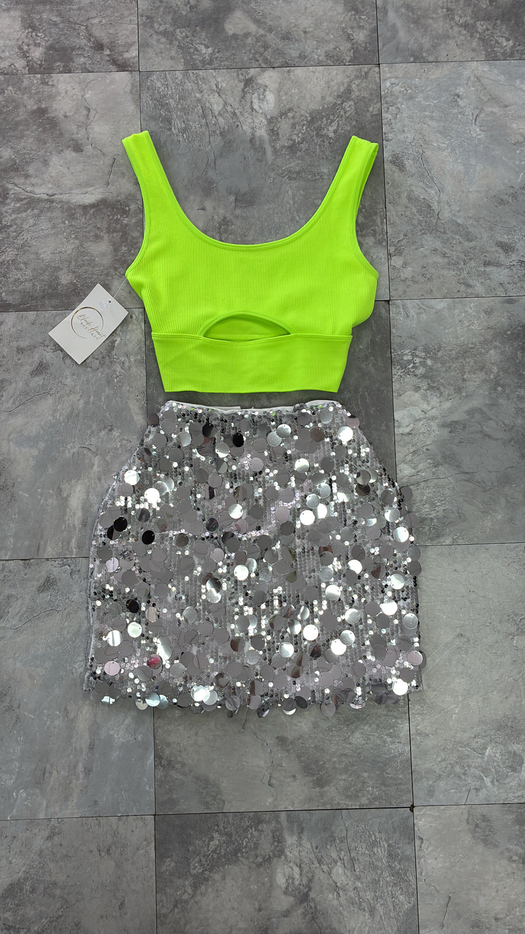 Silver Sequins Skirt